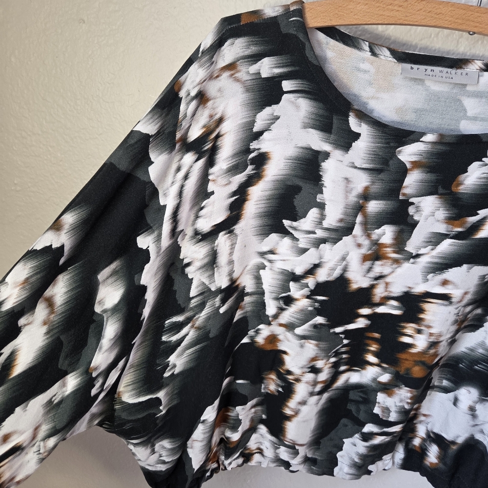 Bryn Walker Andorra Cropped Tunic Top XXS Women's Green Bex Short Sleeve - Picture 3 of 14
